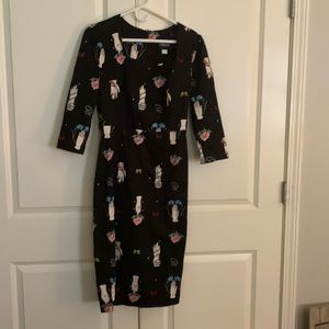 Collectif small pencil dress hand snake flower print